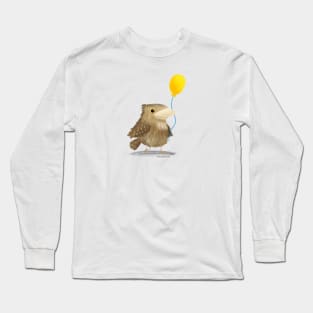 Twany Frogmouth Bird with a balloon Long Sleeve T-Shirt